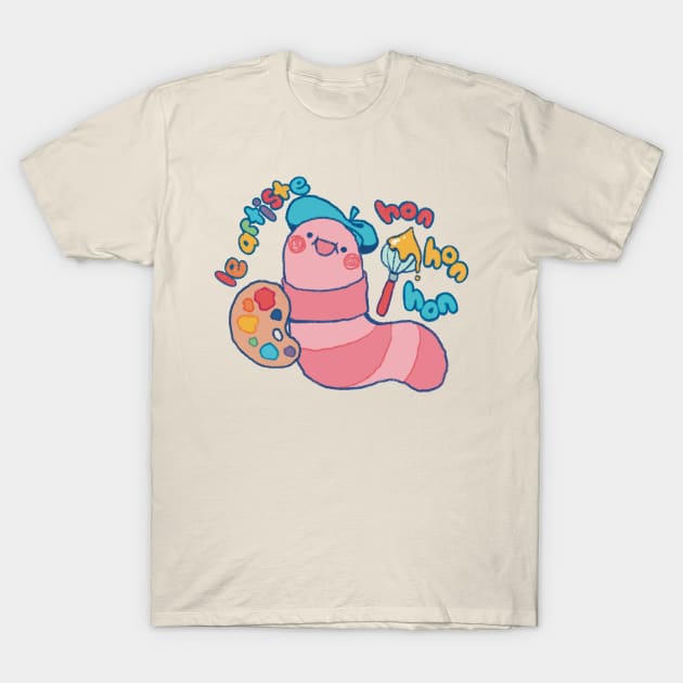L’Artiste du Worm T-Shirt by Mazzlebee